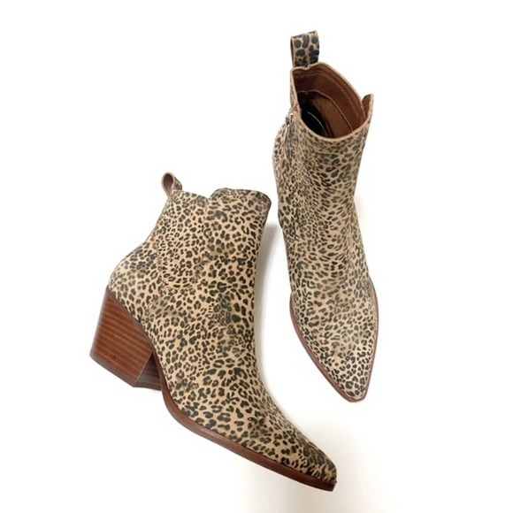 Dolce Vita Serna Leopard Suede Booties - Picture 1 of 10